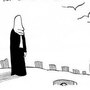 A panel from Amir Soltani's Zahra on the Campaign Trail. Drawing by Khalil. A panel from Amir Soltani's Zahra on the Campaign Trail. Drawing by Khalil.