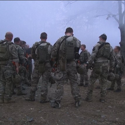 Members of the FBI's Hostage Rescue Team during a training exercise in Quantico, Va. Two FBI agents who were part of the unit died Friday during a training exercise offshore near Virginia Beach, Va.