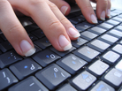 Typing hands. Typing hands.