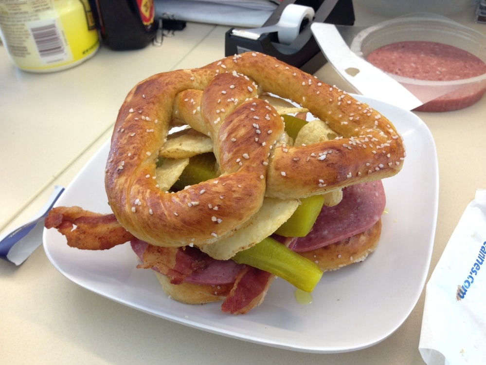 The pretzel shape provides nice little windows through which you can see your poor choices.