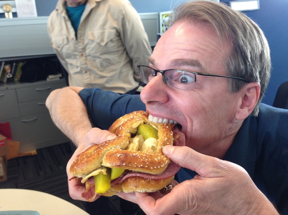 Because of the limited structural integrity of The Saltwich, Robert had to employ the Butterfly Grip.