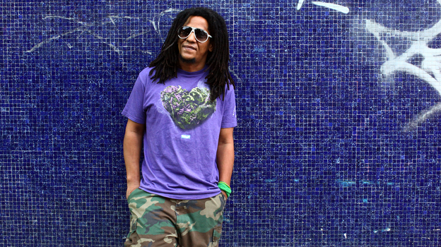 Gifted Puerto Rican rapper Tego Calderon is seen outside his studio, El Sitio, in Santurce, San Juan, Puerto Rico.
