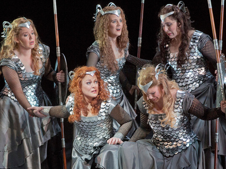 The Valkyries, led by Brunnhilde (soprano Debra Voigt, lower left), are the warrior maidens of Richard Wagner's epic Ring cycle. The Valkyries, led by Brunnhilde (soprano Debra Voigt, lower left), are the warrior maidens of Richard Wagner's epic Ring cycle.