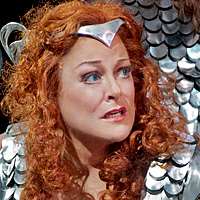 The Valkyries, led by Brunnhilde (soprano Debra Voigt, lower left), are the warrior maidens of Richard Wagner's epic Ring cycle.