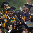 Morehouse graduate Leland Shelton is congratulated as he is acknowledged by President Obama. Morehouse graduate Leland Shelton is congratulated as he is acknowledged by President Obama.