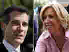 Los Angeles mayoral candidates Eric Garcetti and Wendy Greuel.