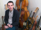 Jherek Bischoff in his home studio.