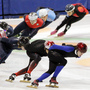 Speedskaters practiced for the U.S. Single Distance Short Track Speedskating Championships in Kearns, Utah, last year.