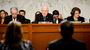 Senate Judiciary Chairman Patrick Leahy, D-Vt., (center) listens to testimony during a hearing on the immigration bill on April 22.