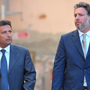 Francesco Schettino (left), the captain of the Costa Concordia, leaves court with  his lawyer, Francesco Pepe, last month. A judge has ordered Schettino to stand trial in the wreck of the cruise ship last year.