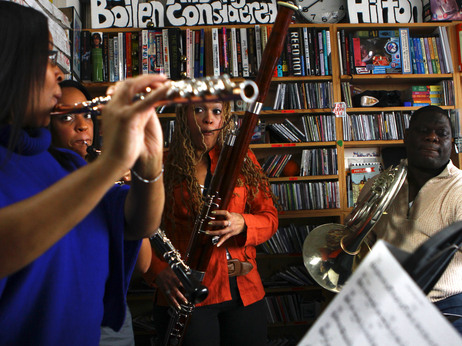 Imani Winds performs a Tiny Desk Concert in February 2013. Imani Winds performs a Tiny Desk Concert in February 2013.