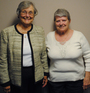 Sally Edwards, 80, (left) and Lue Hutchinson, 71, visited StoryCorps in Cincinnati. Their sons, Jack Edwards and Tom Butts, are buried at Arlington National Cemetery.