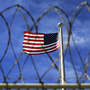 An American flag flying over Camp VI, where detainees are housed at the U.S. Naval Base at Guantanamo Bay.