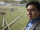 Biologist Shoukhrat Mitalipov stands outside the monkey enclosure at his lab in Oregon. He says the mistakes in his recent paper were caused by the rush to publish quickly. Biologist Shoukhrat Mitalipov stands outside the monkey enclosure at his lab in Oregon. He says the mistakes in his recent paper were caused by the rush to publish quickly.
