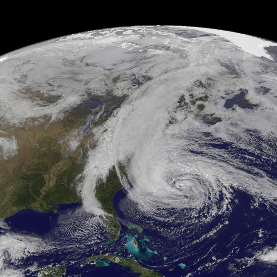 Satellite image of Hurricane Sandy in October of last year.