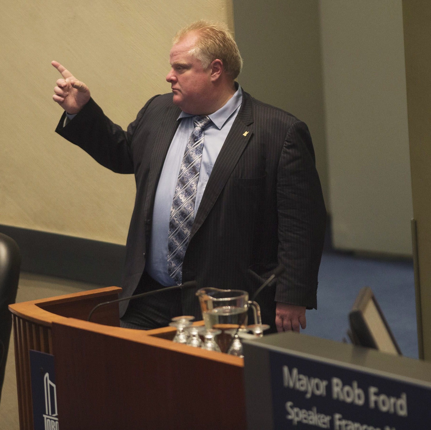 Toronto Mayor Rob Ford at a city council meeting on Tuesday.
