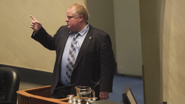 Toronto Mayor Rob Ford at a city council meeting on Tuesday. (Associated Press)