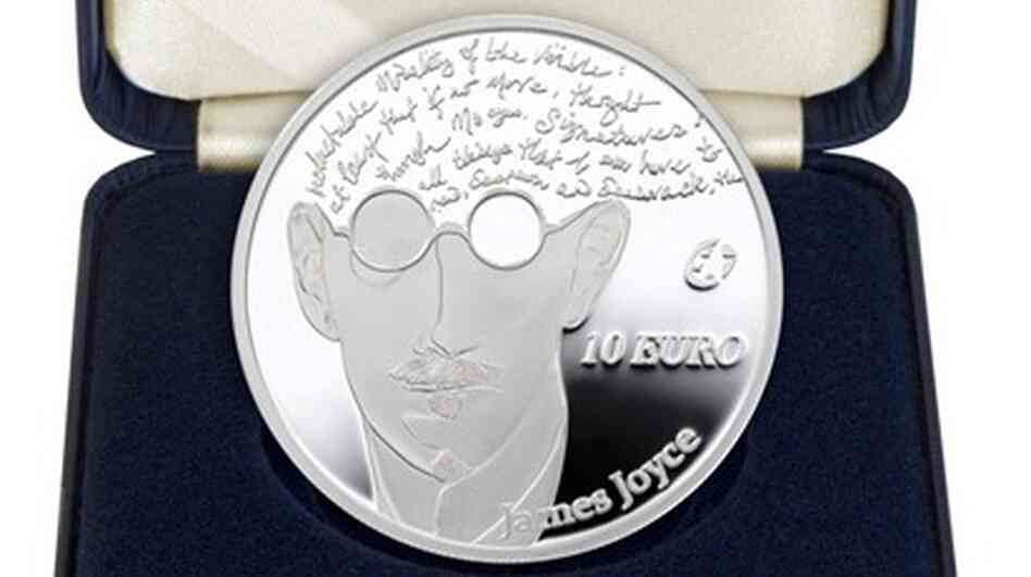 A commemorative 10-euro coin featuring James Joyce bears an image of the author that his literary estate did not approve. It also misquotes his work. A commemorative 10-euro coin featuring James Joyce bears an image of the author that his literary estate did not approve. It also misquotes his work.