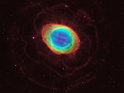 The famous Ring Nebula is shown here in striking detail, in a composite image made from images from NASA's Hubble Space Telescope and infrared data from telescopes on Earth. The famous Ring Nebula is shown here in striking detail, in a composite image made from images from NASA's Hubble Space Telescope and infrared data from telescopes on Earth.