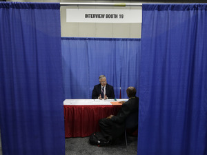 A man interviews for a job in Detroit. The unemployment rate for black Americans in Michigan was 18.7 percent in 2012, more that twice the rate for whites in the state. A man interviews for a job in Detroit. The unemployment rate for black Americans in Michigan was 18.7 percent in 2012, more that twice the rate for whites in the state.