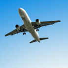 Airliner taking off in clear sky
