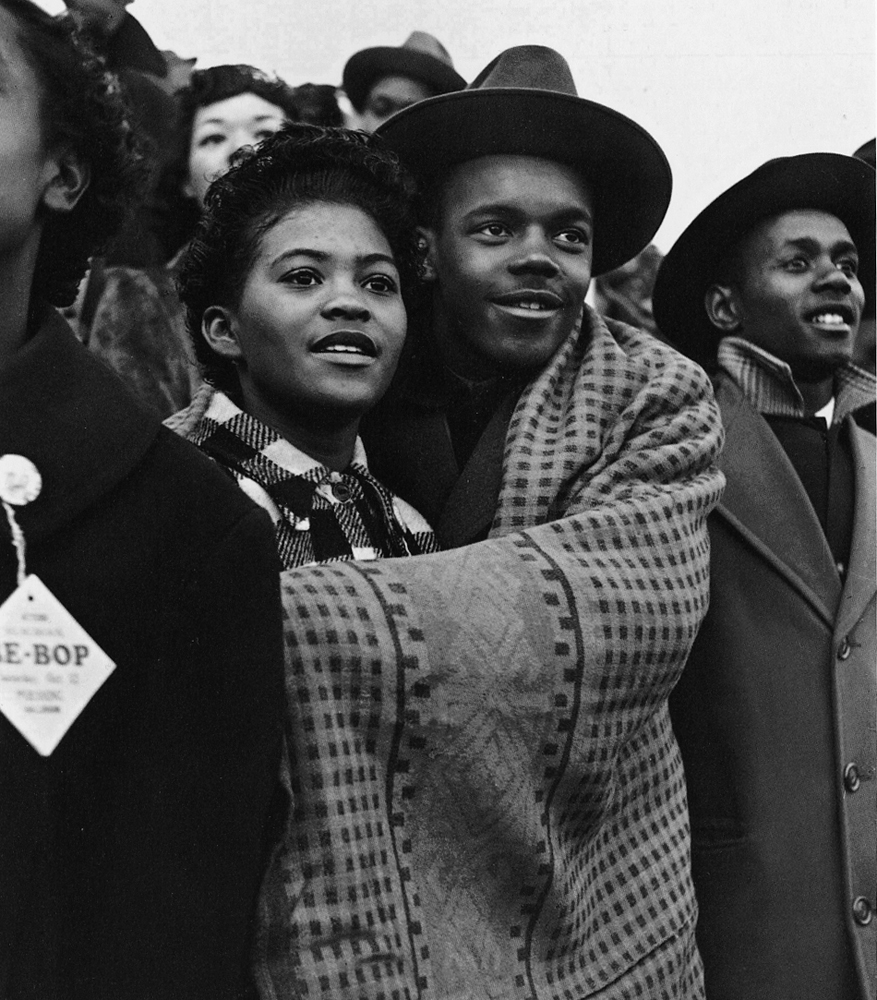 Watching Dunbar vs. Phillips high school football game. (1946)