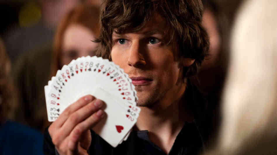 Jesse Eisenberg plays J. Daniel Atlas, part of a team of thieving illusionists, in Now You See Me. Jesse Eisenberg plays J. Daniel Atlas, part of a team of thieving illusionists, in Now You See Me.