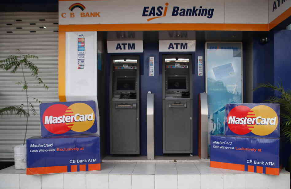 A bank in Yangon recently opened the first ATM in Myanmar that's connected to the rest of the world. A bank in Yangon recently opened the first ATM in Myanmar that's connected to the rest of the world.