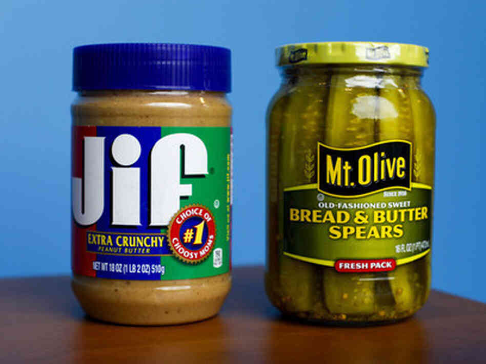 Peanut butter and pickles. Peanut butter and pickles.