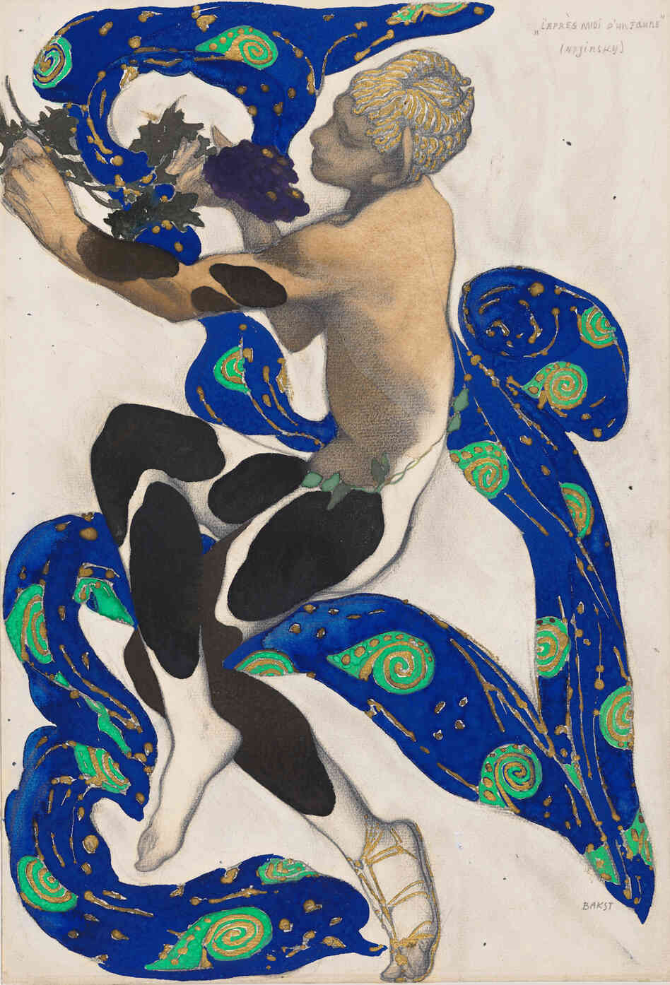 Léon Bakst's 1912 costume design for The Afternoon of a Faun. Léon Bakst's 1912 costume design for The Afternoon of a Faun.