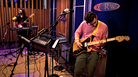 Daniel Zott (left) and Joshua Epstein of Dale Earnhardt Jr. Jr. perform live on KCRW. Daniel Zott (left) and Joshua Epstein of Dale Earnhardt Jr. Jr. perform live on KCRW.