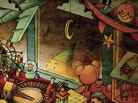 A small, child-like creature in a cone hat peers into a toy shop, happy at the sight of a snow globe, in a vignette called "Tininess" in Darkness Outside the Night, a graphic novel illustrated by Xie Peng. Find out what happens in the excerpt below. A small, child-like creature in a cone hat peers into a toy shop, happy at the sight of a snow globe, in a vignette called "Tininess" in Darkness Outside the Night, a graphic novel illustrated by Xie Peng. Find out what happens in the excerpt below.