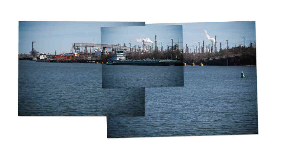 Image composite of the Houston Ship Channel. Image composite of the Houston Ship Channel.