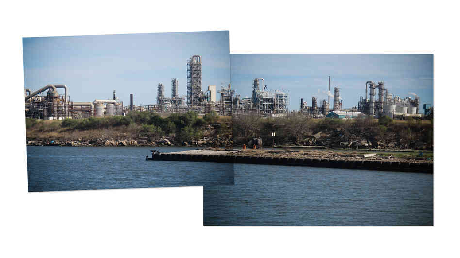 Image composite of the Houston Ship Channel. Image composite of the Houston Ship Channel.