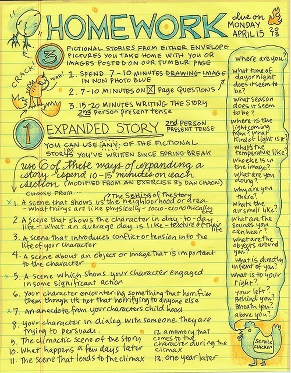 An image from the book Lynda Barry is compiling about her course at the University of Wisconsin.