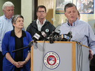 Rep. Cole speaks as U.S. Secretary of Homeland Security Janet Napolitano and others listen during a news conference in Moore last week. Rep. Cole speaks as U.S. Secretary of Homeland Security Janet Napolitano and others listen during a news conference in Moore last week.