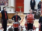 Andrew Pawelczyk, far left, saluting the flag after his cymbal crashed to the floor. Andrew Pawelczyk, far left, saluting the flag after his cymbal crashed to the floor.