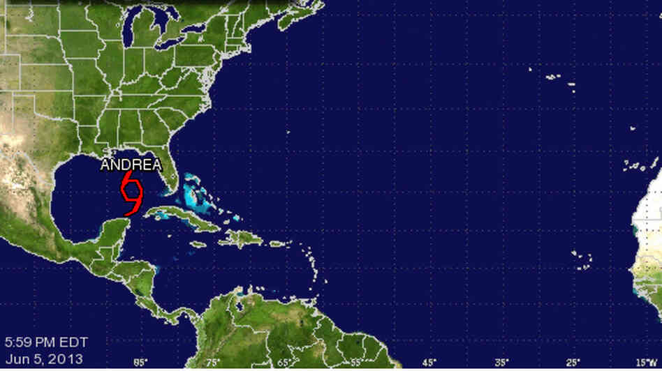 The National Hurricane Center is tracking Tropical Storm Andrea, currently in the eastern Gulf