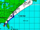 The forecast path of Tropical Storm Andrea. The forecast path of Tropical Storm Andrea.