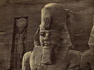 A figure carved into the rock at the Great Temple at Abu Simbel, Egypt, circa 1856-1860. A figure carved into the rock at the Great Temple at Abu Simbel, Egypt, circa 1856-1860.