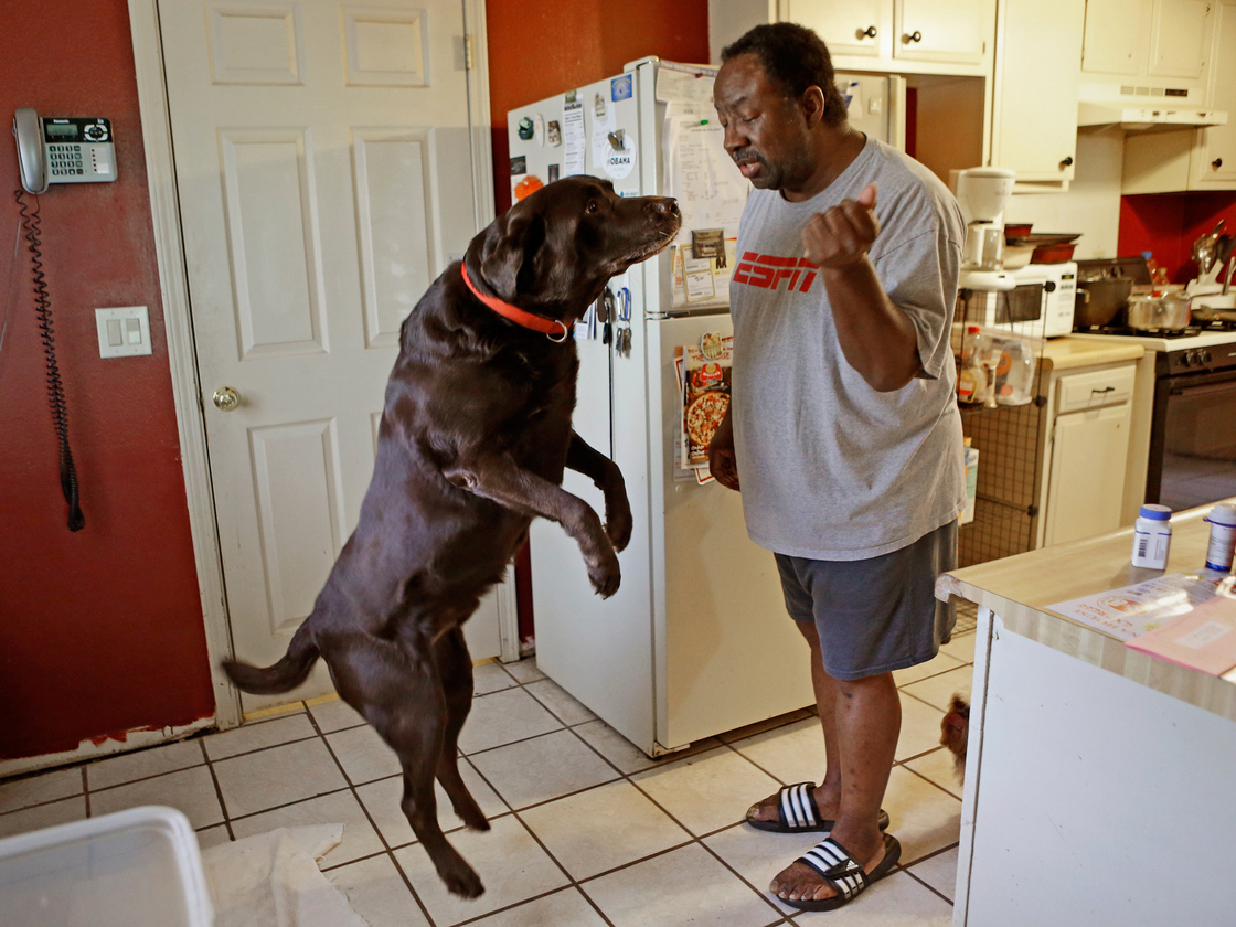 Mike Jackson and his dog Coco at home in Oklahoma City. He says of his medical costs: "If anything goes wrong, I'm one step away from disaster." Mike Jackson and his dog Coco at home in Oklahoma City. He says of his medical costs: "If anything goes wrong, I'm one step away from disaster."