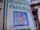In the beginning of their project, Sara Hendren and Brian Glenney stuck their new design over existing handicapped signs around Boston. In the beginning of their project, Sara Hendren and Brian Glenney stuck their new design over existing handicapped signs around Boston.