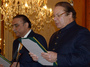 Newly elected Pakistani Prime Minister Nawaz Sharif (right) during a swearing in ceremony at the Presidential Palace in Islamabad on Wednesday. Sharif has vowed to end U.S. drone strikes in the country.