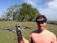 Pablo Lema shows off his quadcopter.