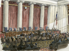 An artist's sketch of the scene during a U.S. Supreme Court hearing earlier this year. An artist's sketch of the scene during a U.S. Supreme Court hearing earlier this year.