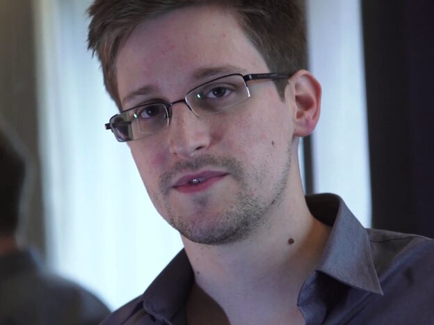 Edward Snowden, seen during a video interview with The Guardian.