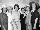 Annie Glenn, Rene Carpenter, Louise Shepard, Betty Grissom, Trudy Cooper and Marjorie Slayton attend a luncheon held in their honor by the American Newspaper Women's Club on April 27, 1962, in Washington, D.C. Mercury Seven wife Josephine Schirra is not pictured. Annie Glenn, Rene Carpenter, Louise Shepard, Betty Grissom, Trudy Cooper and Marjorie Slayton attend a luncheon held in their honor by the American Newspaper Women's Club on April 27, 1962, in Washington, D.C. Mercury Seven wife Josephine Schirra is not pictured.