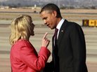 Arizona Gov. Jan Brewer, a Republican, points during an intense conversation with President Obama after he arrived at Phoenix-Mesa Gateway Airport in Mesa, Ariz. She has since made light of the incident in trying to rally support for a Medicaid expansion in the state. Arizona Gov. Jan Brewer, a Republican, points during an intense conversation with President Obama after he arrived at Phoenix-Mesa Gateway Airport in Mesa, Ariz. She has since made light of the incident in trying to rally support for a Medicaid expansion in the state.