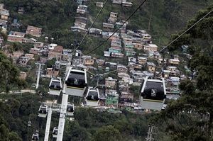 Gondolas that are perched high on steep mountains have been installed to connect Medellin's poorest neighborhoods.