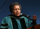 Keynote speaker Myrlie Evers-Williams at Wagner College's commencement ceremony on May 24. Keynote speaker Myrlie Evers-Williams at Wagner College's commencement ceremony on May 24.